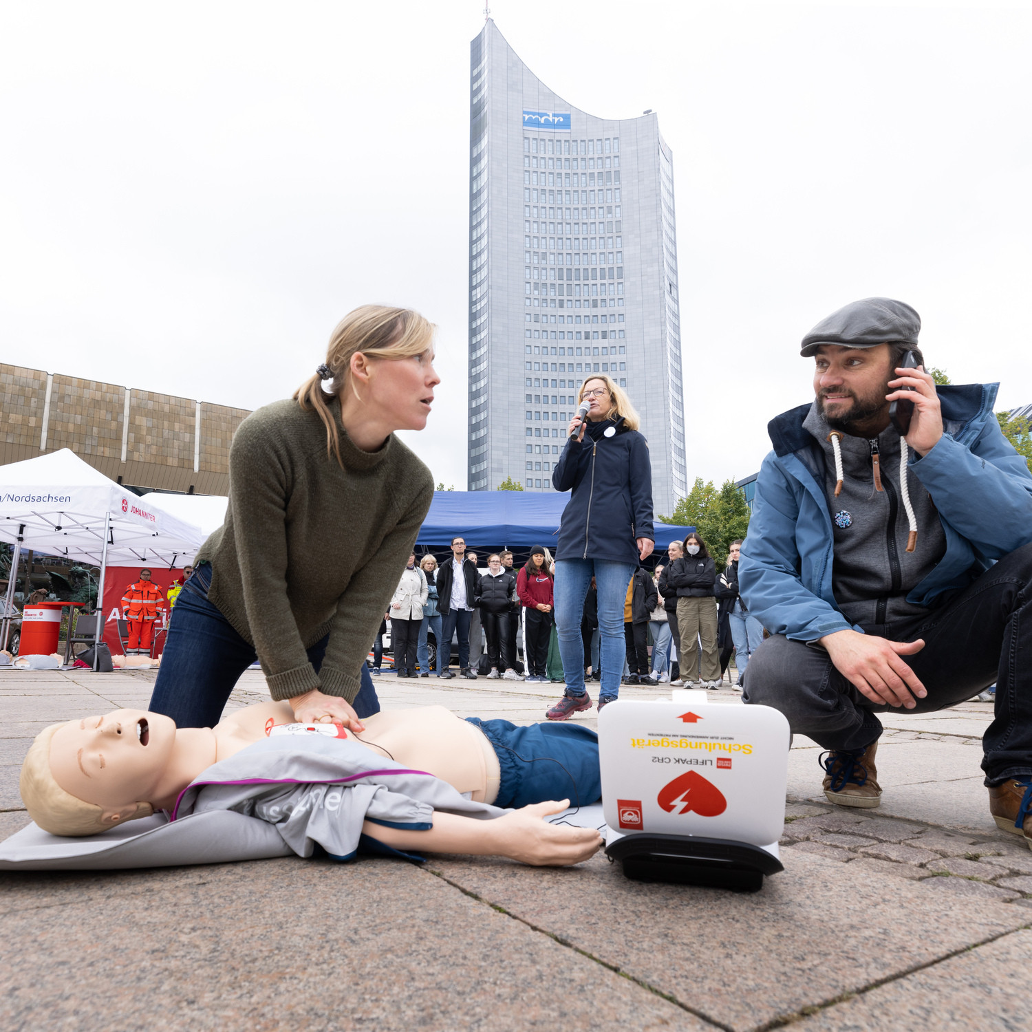 Das UKL ist seit Jahren beim Aktionstag LEIPZIG DRÜCKT dabei - hier eine Archivaufnahme aus dem Jahr 2022.